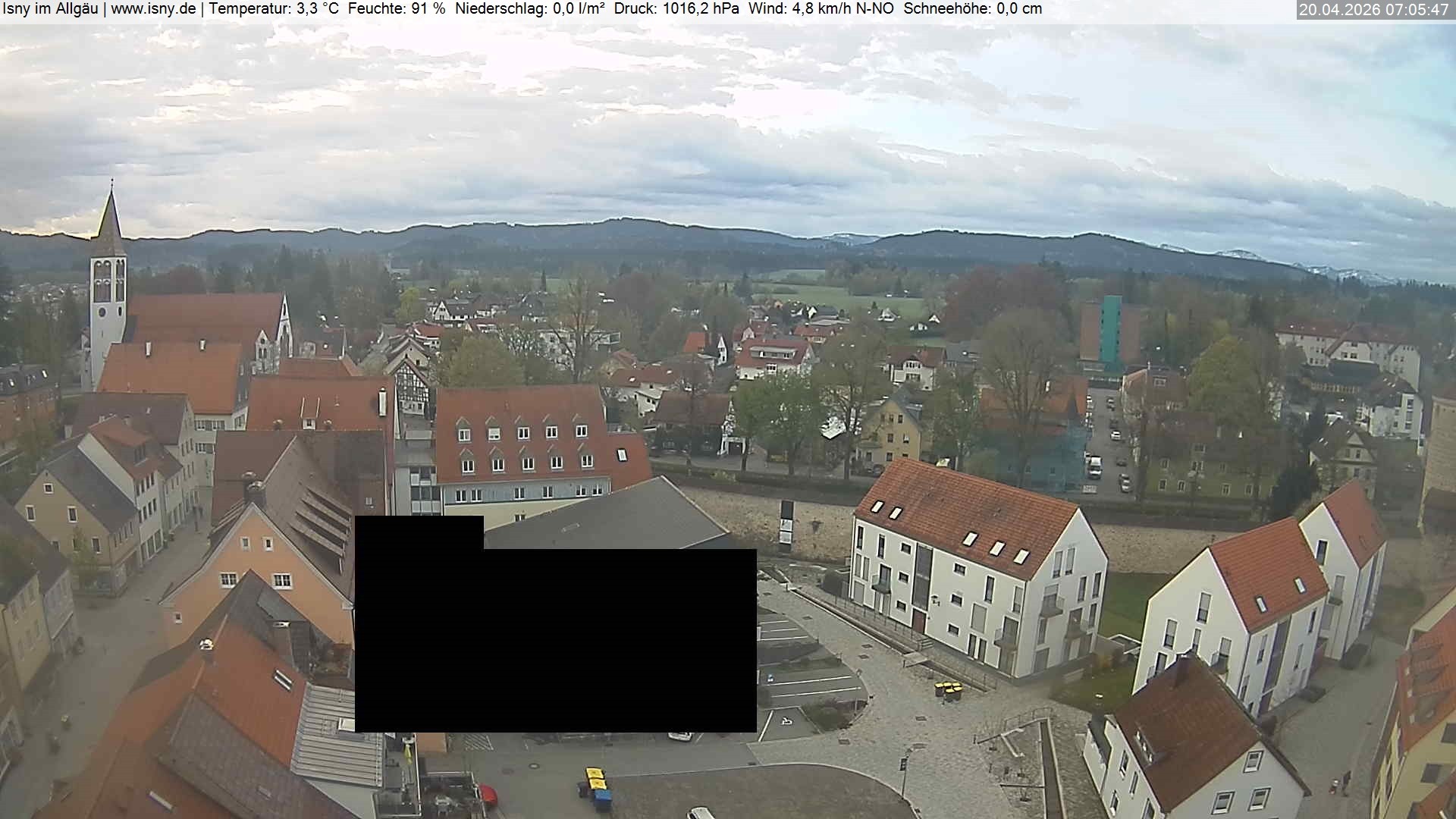 Archiv Foto Webcam Isny im Allgäu - Blick auf die Kirche St. Maria
