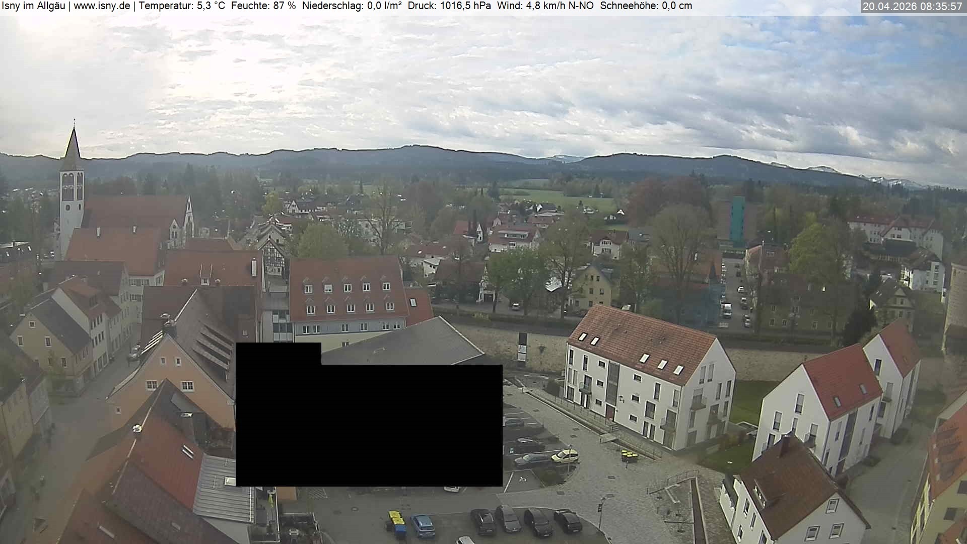 Archiv Foto Webcam Isny im Allgäu - Blick auf die Kirche St. Maria