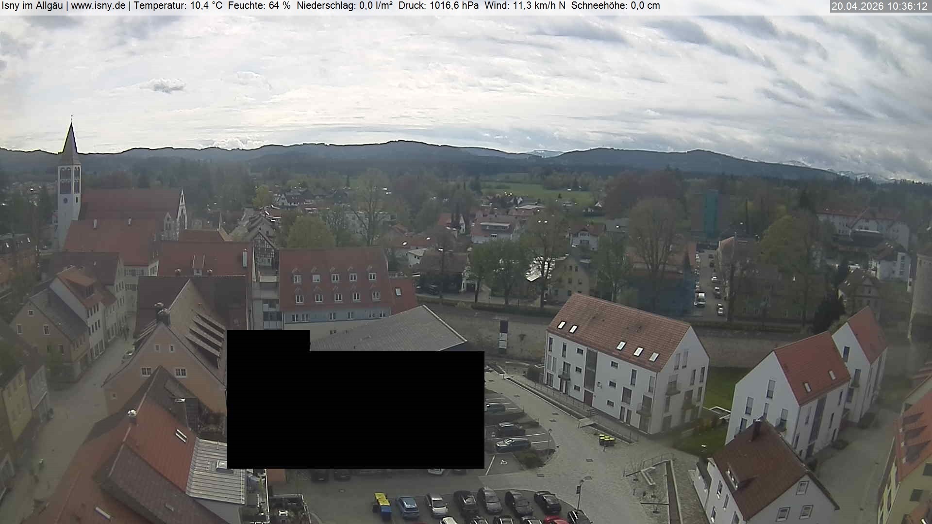 Archiv Foto Webcam Isny im Allgäu - Blick auf die Kirche St. Maria