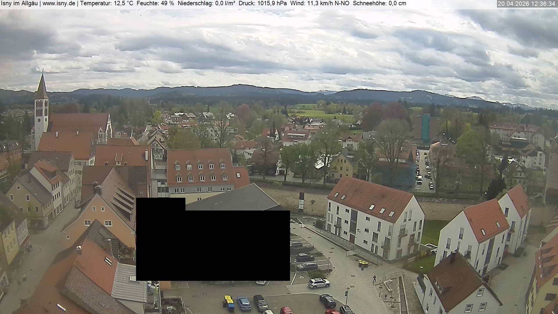 Archiv Foto Webcam Isny im Allgäu - Blick auf die Kirche St. Maria