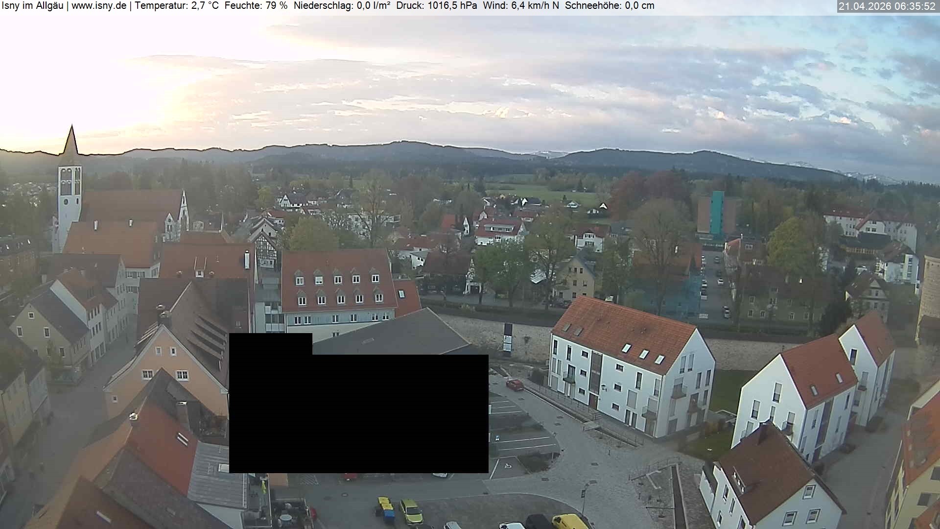 Archiv Foto Webcam Isny im Allgäu - Blick auf die Kirche St. Maria