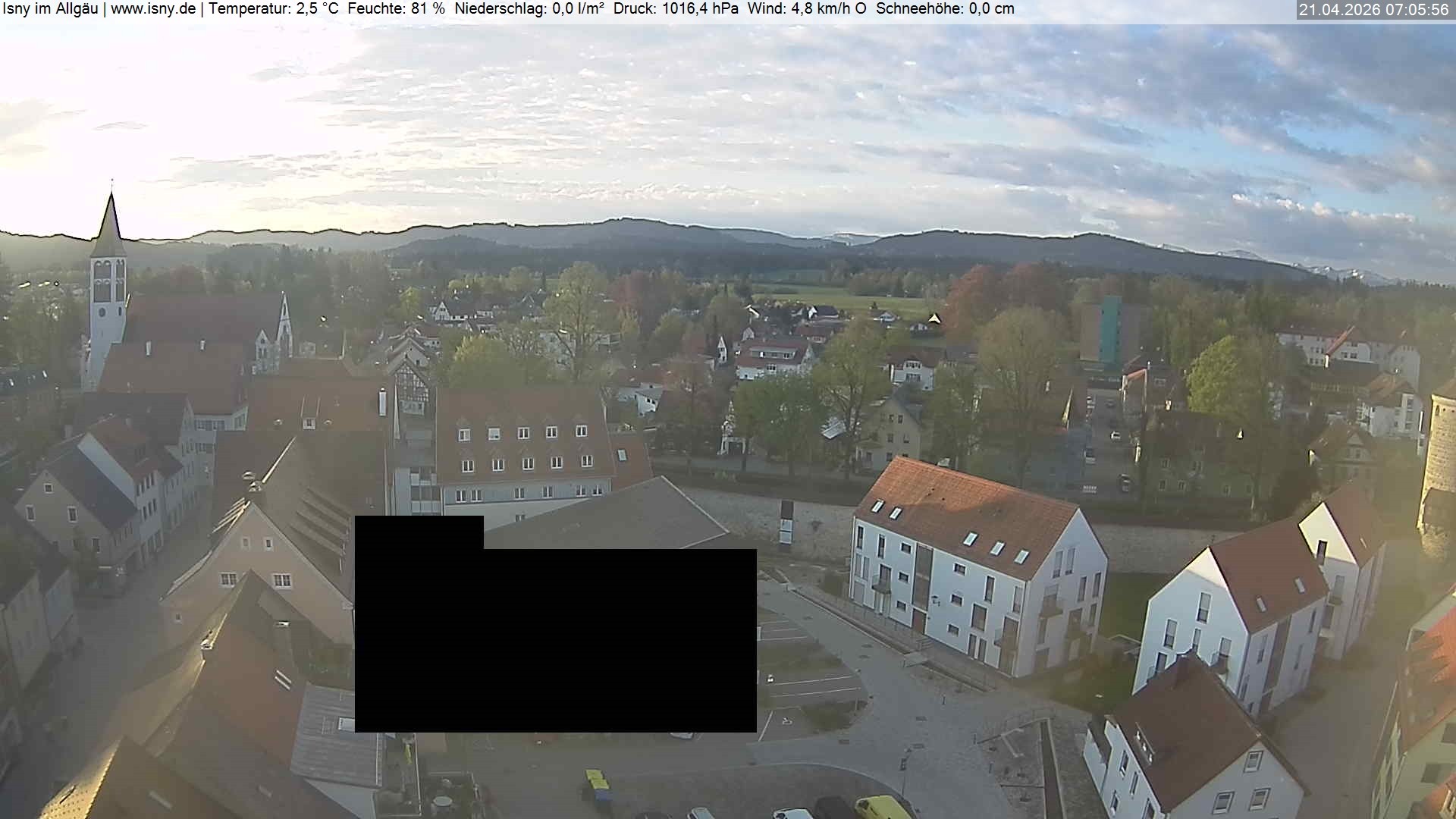 Archiv Foto Webcam Isny im Allgäu - Blick auf die Kirche St. Maria