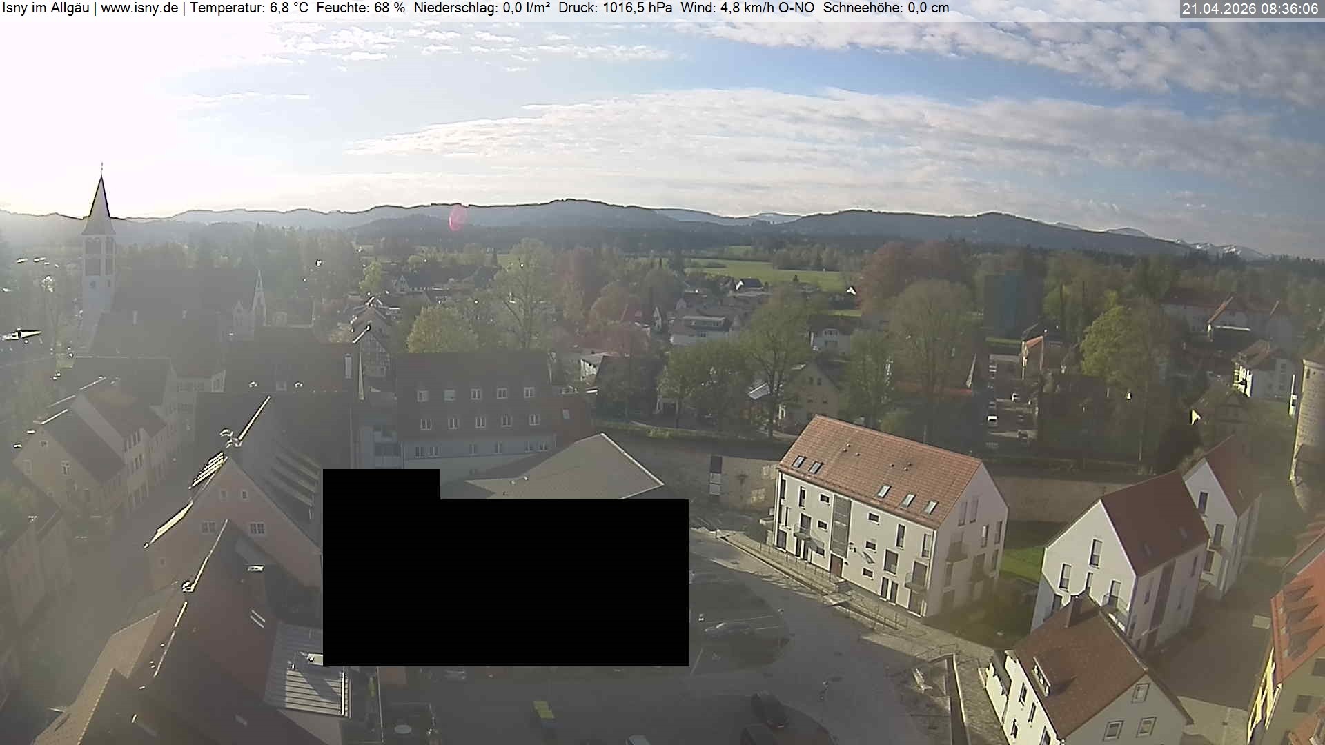 Archiv Foto Webcam Isny im Allgäu - Blick auf die Kirche St. Maria