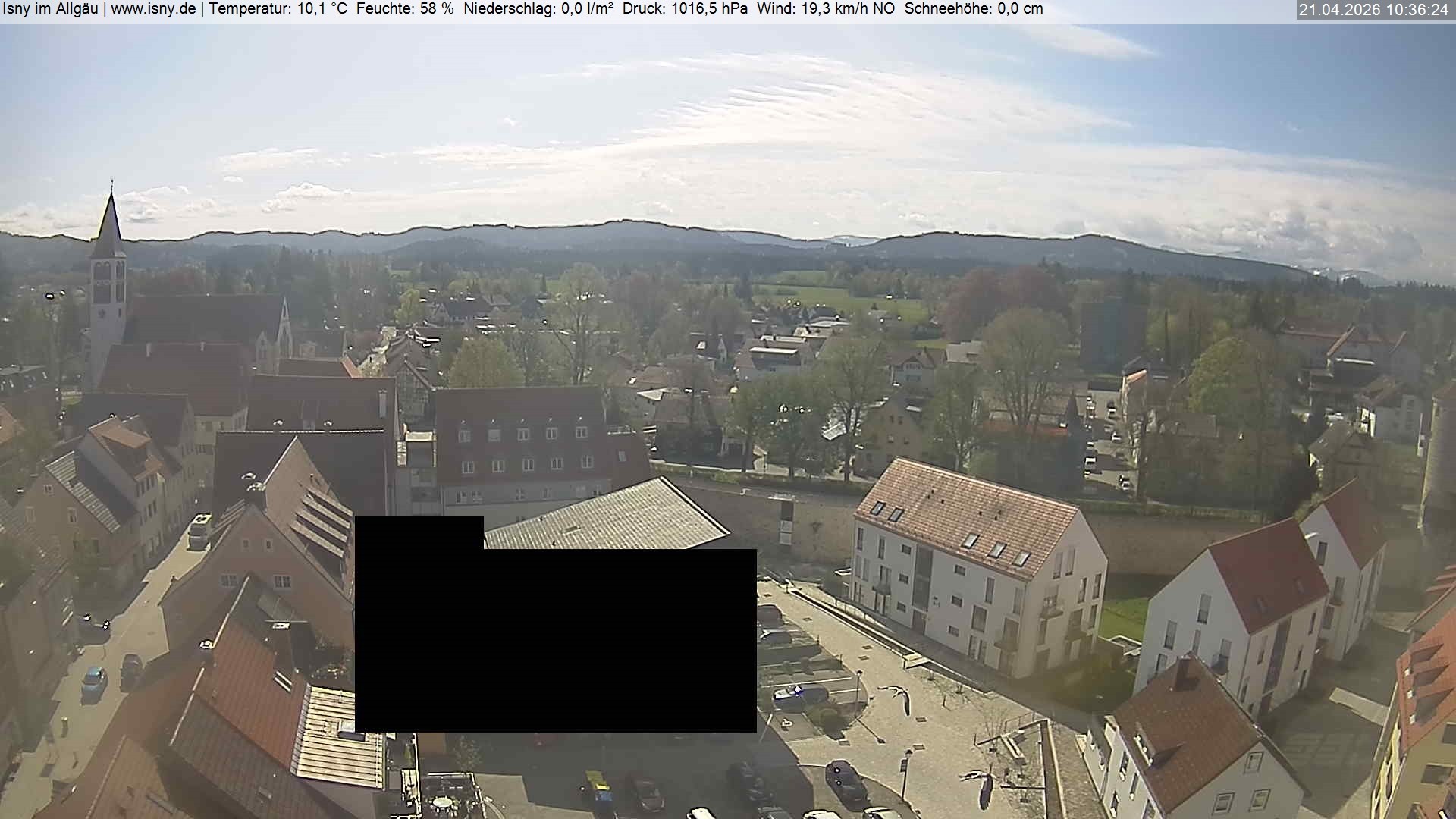 Archiv Foto Webcam Isny im Allgäu - Blick auf die Kirche St. Maria