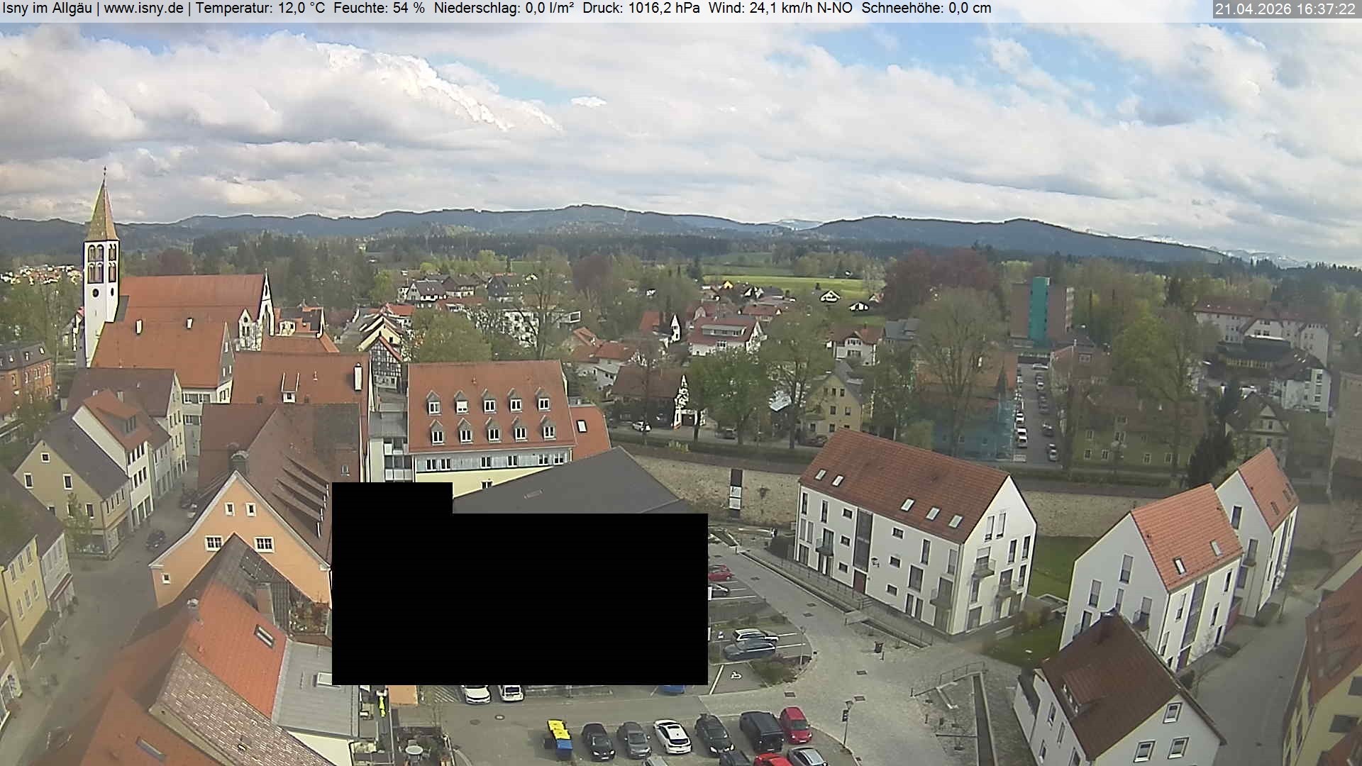 Archiv Foto Webcam Isny im Allgäu - Blick auf die Kirche St. Maria