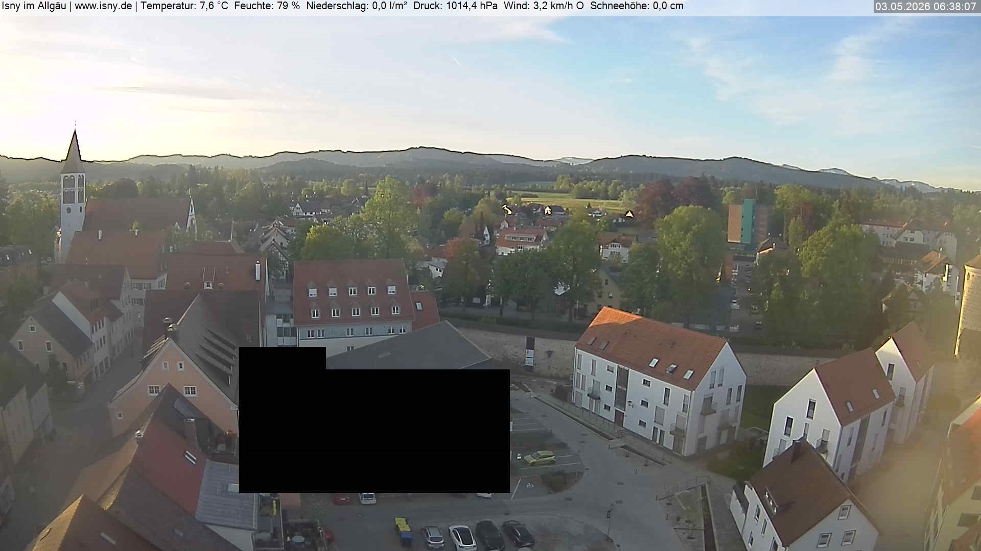 Archiv Foto Webcam Isny im Allgäu - Blick auf die Kirche St. Maria