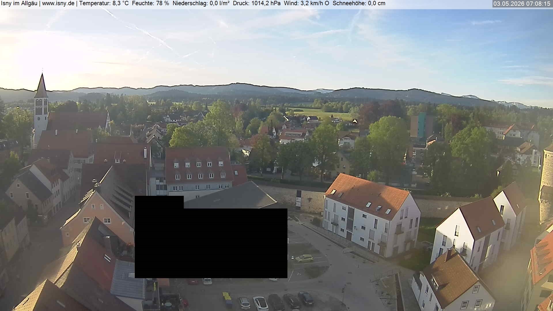 Archiv Foto Webcam Isny im Allgäu - Blick auf die Kirche St. Maria