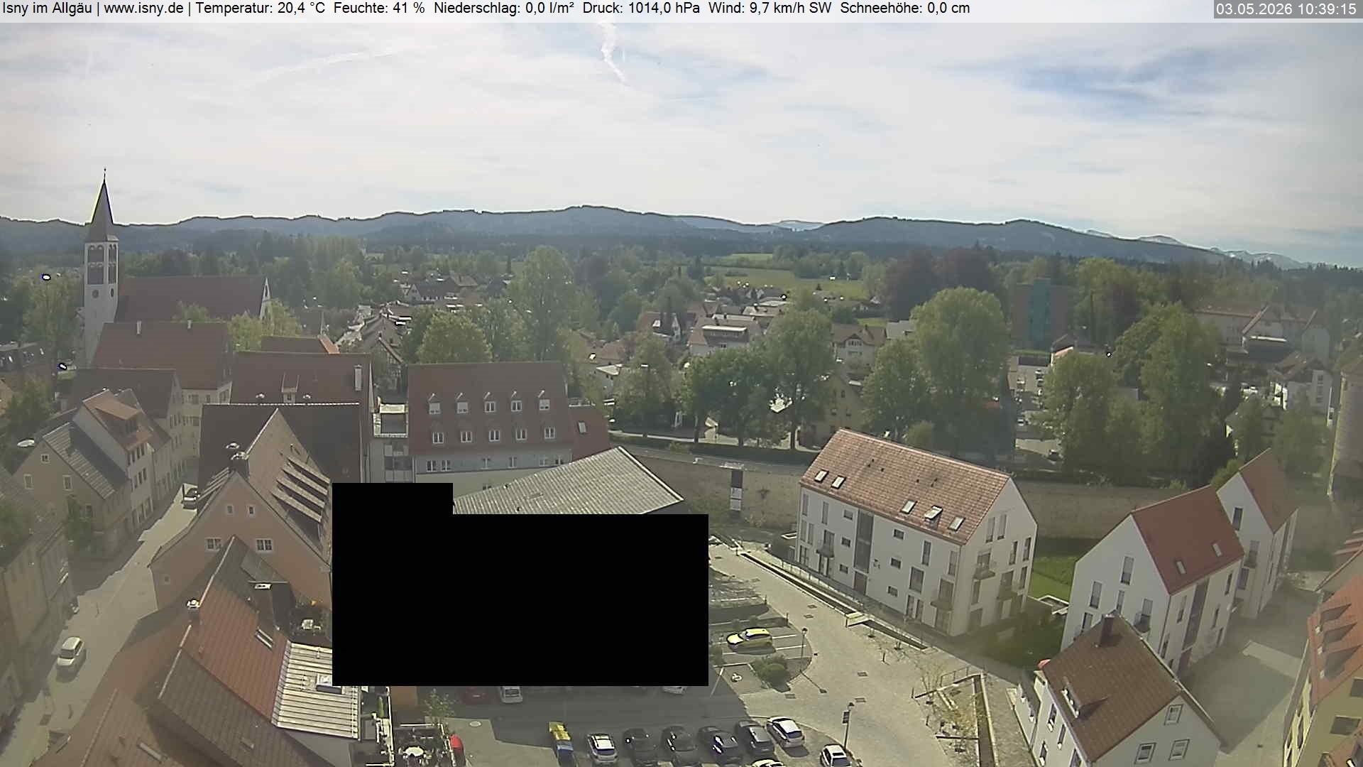 Archiv Foto Webcam Isny im Allgäu - Blick auf die Kirche St. Maria