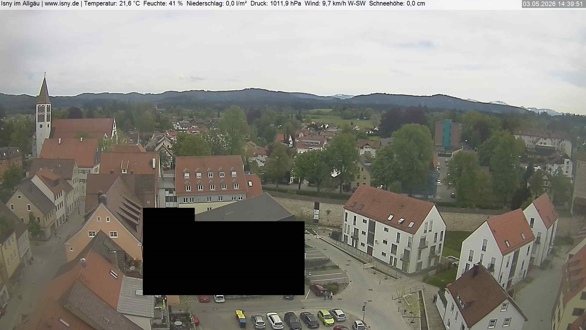 Archiv Foto Webcam Isny im Allgäu - Blick auf die Kirche St. Maria