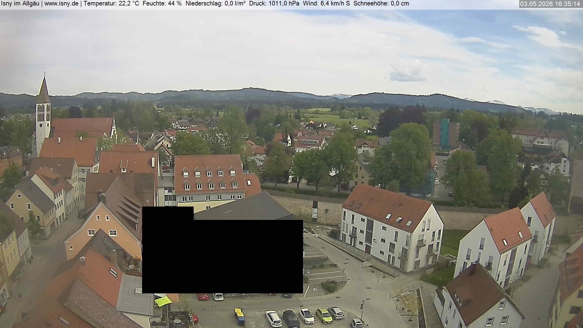 Archiv Foto Webcam Isny im Allgäu - Blick auf die Kirche St. Maria