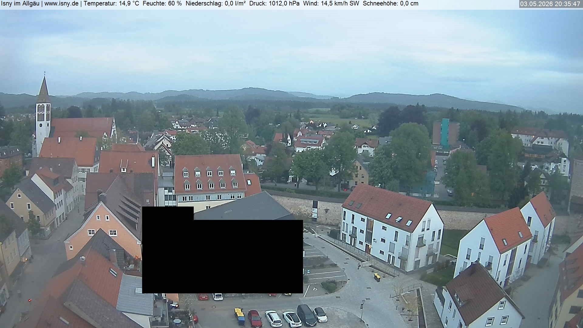 Archiv Foto Webcam Isny im Allgäu - Blick auf die Kirche St. Maria