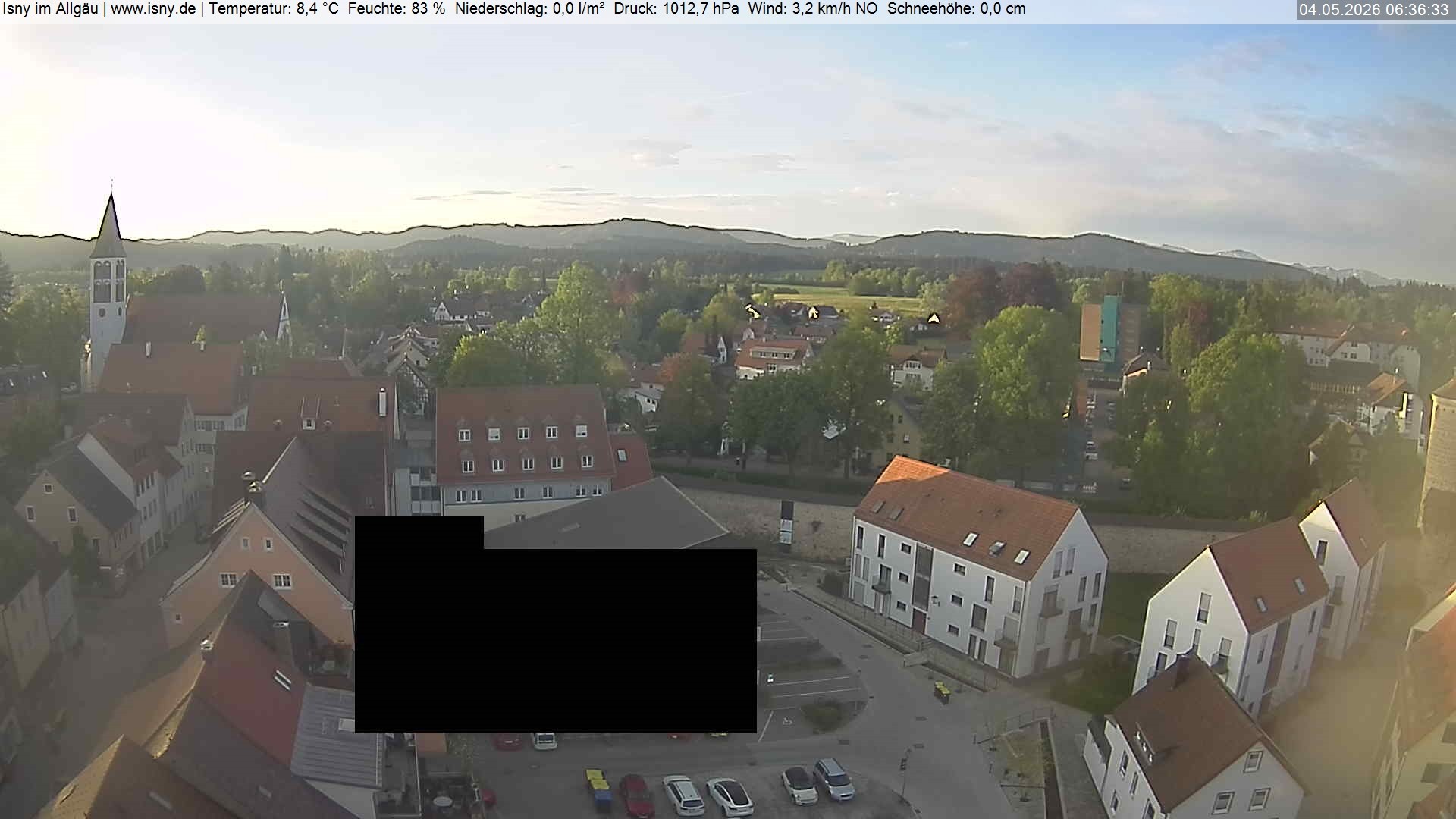 Archived image Webcam Isny - Allgäu - View to St. Mary Church