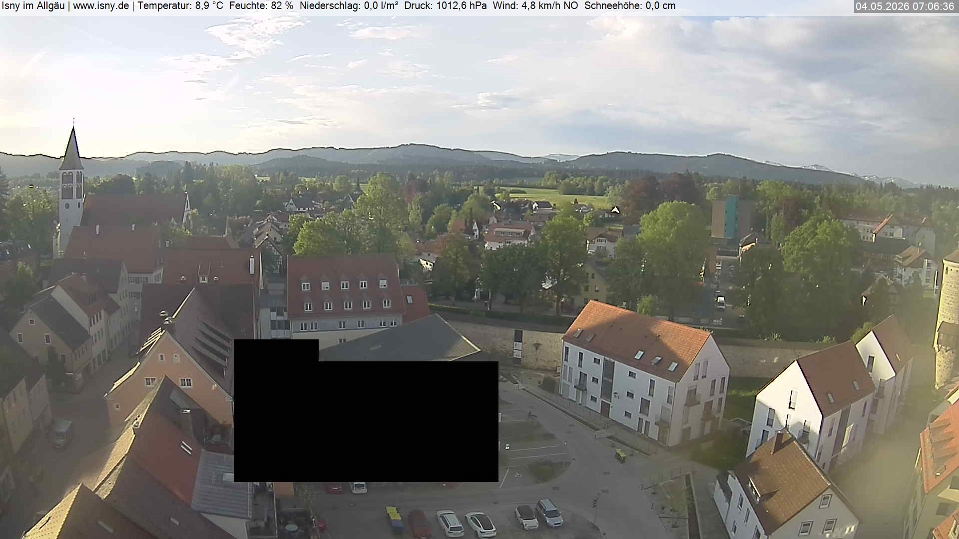 Archived image Webcam Isny - Allgäu - View to St. Mary Church