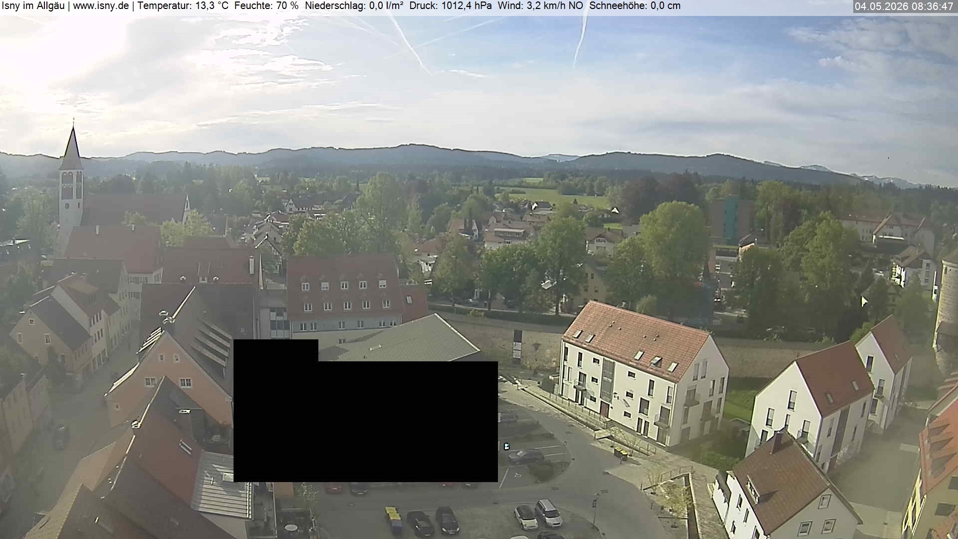 Archived image Webcam Isny - Allgäu - View to St. Mary Church