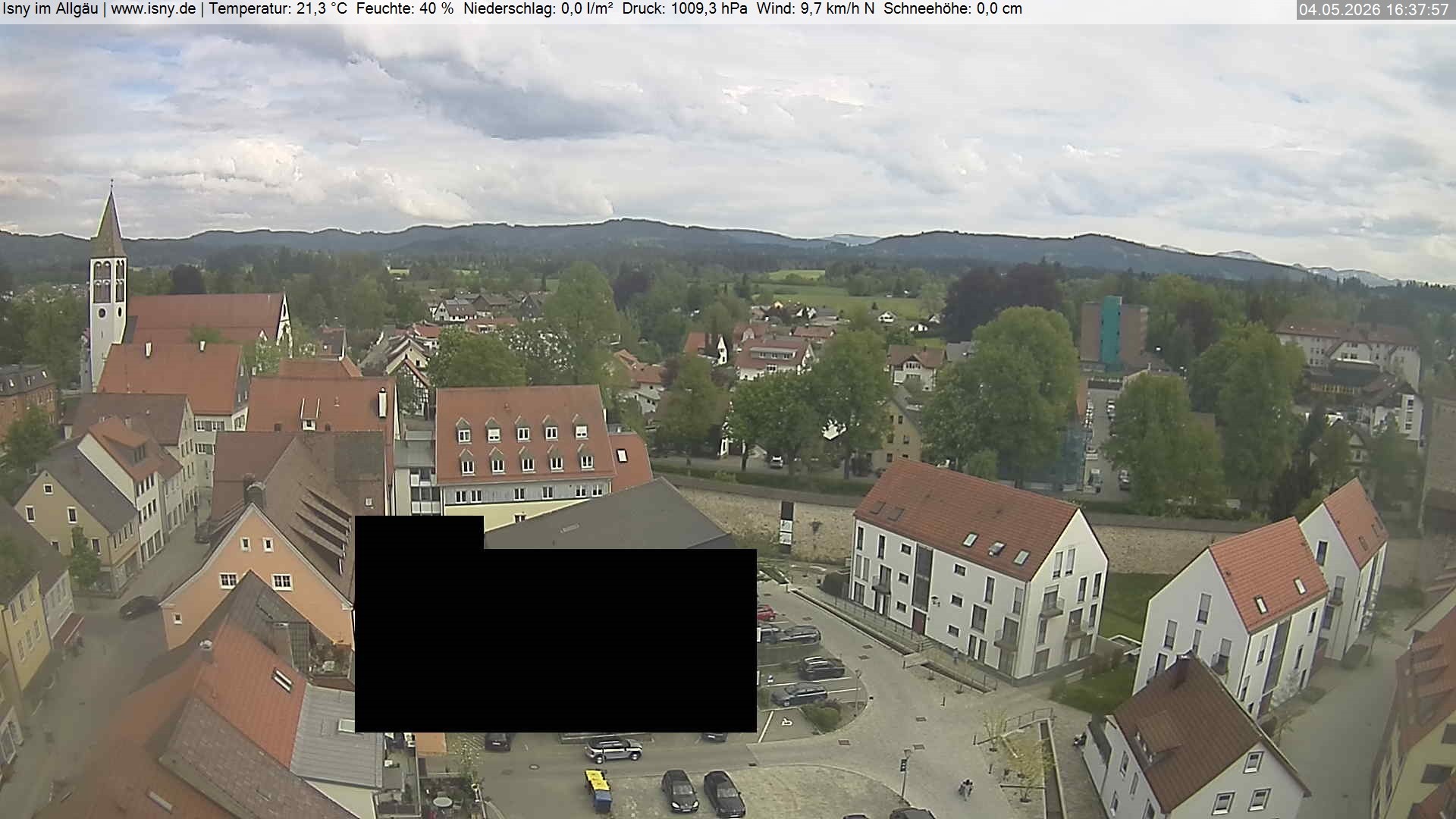 Archived image Webcam Isny - Allgäu - View to St. Mary Church