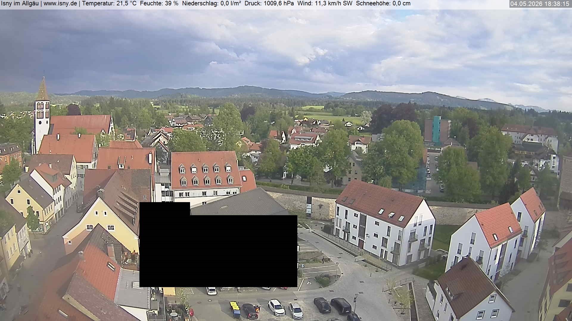 Archived image Webcam Isny - Allgäu - View to St. Mary Church