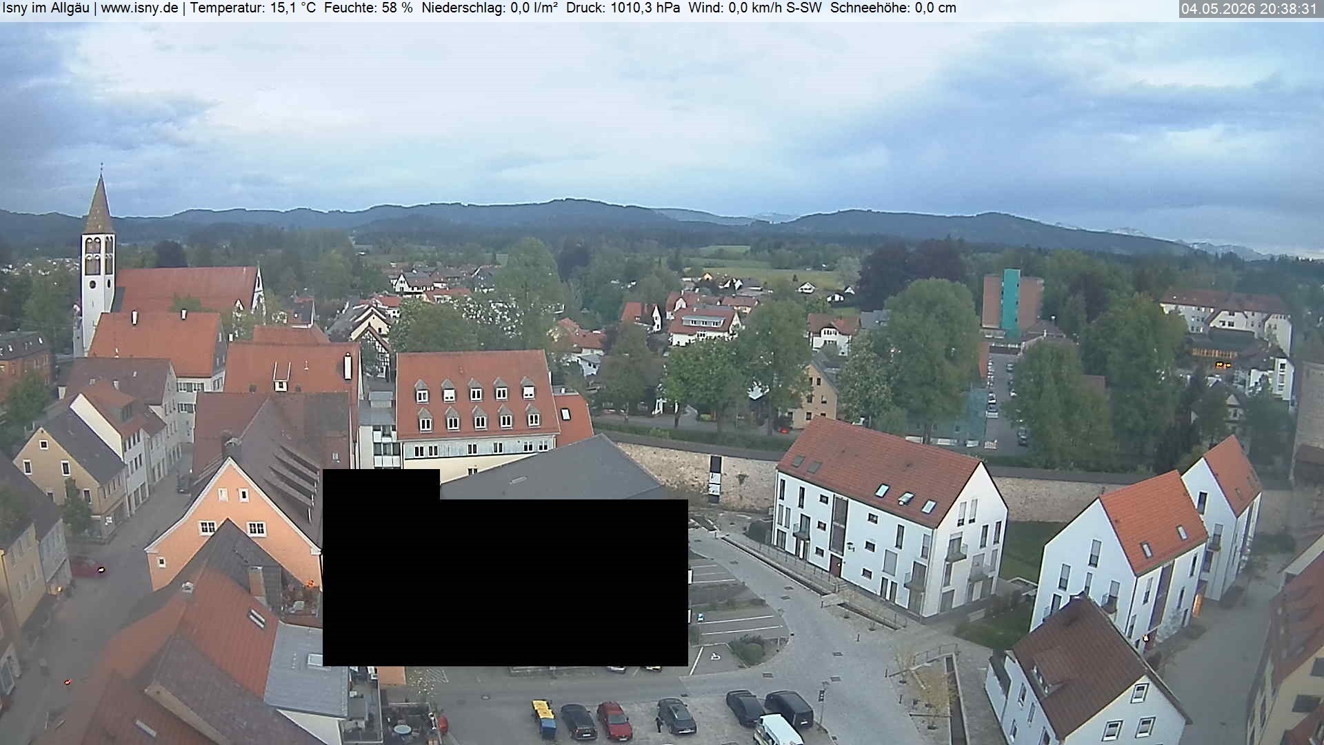 Archived image Webcam Isny - Allgäu - View to St. Mary Church