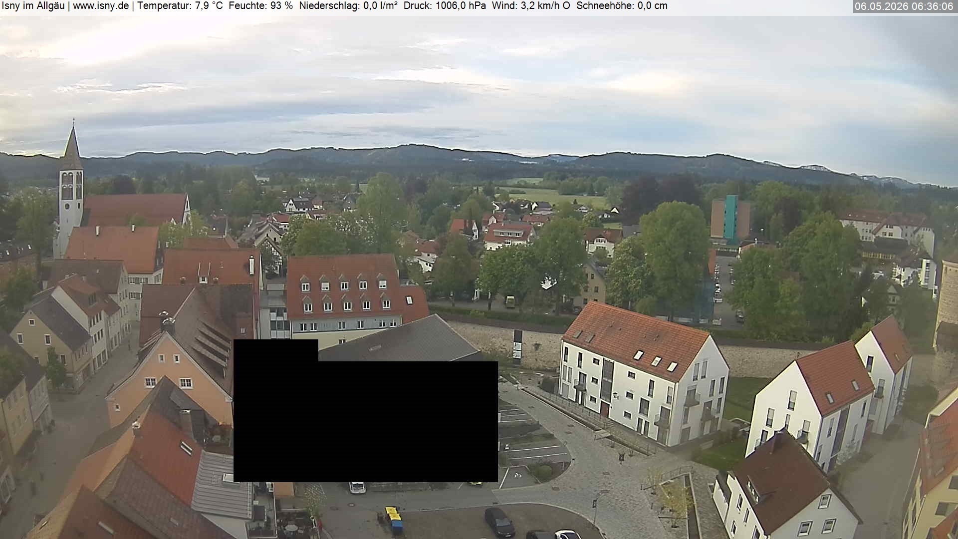 Archiv Foto Webcam Isny im Allgäu - Blick auf die Kirche St. Maria