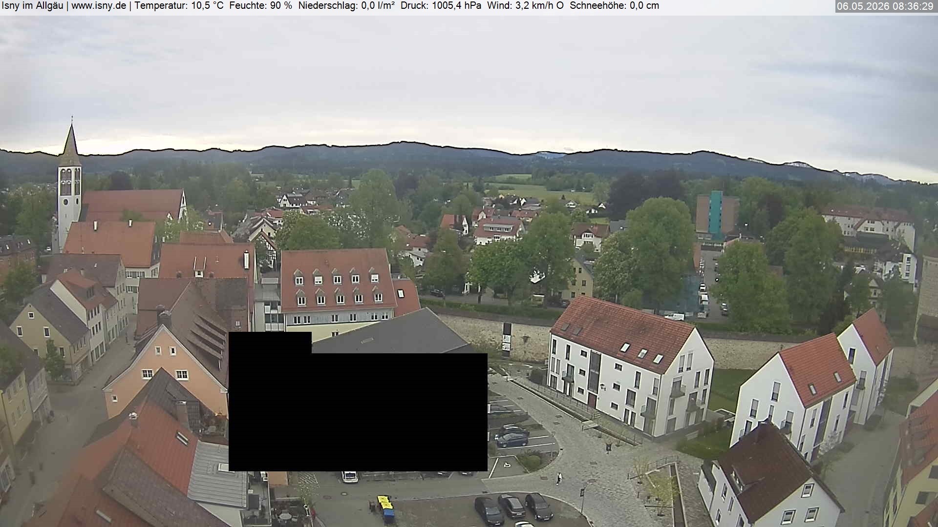 Archiv Foto Webcam Isny im Allgäu - Blick auf die Kirche St. Maria