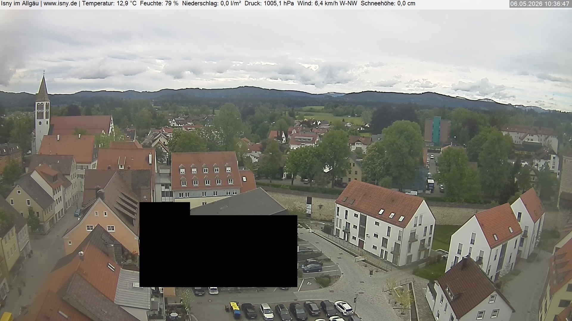 Archiv Foto Webcam Isny im Allgäu - Blick auf die Kirche St. Maria