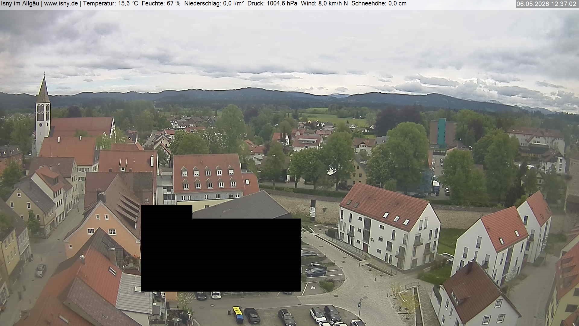 Archiv Foto Webcam Isny im Allgäu - Blick auf die Kirche St. Maria