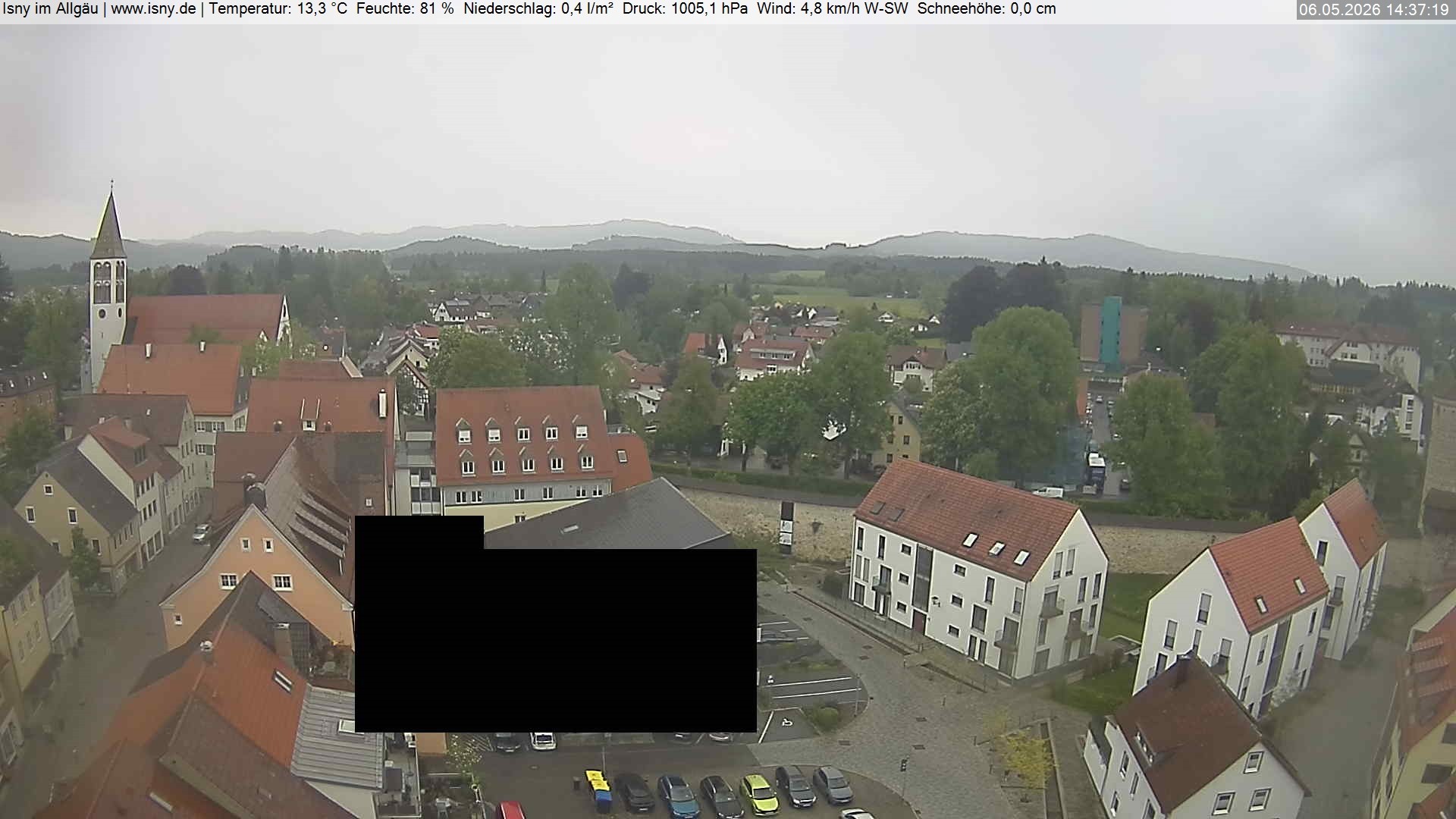 Archiv Foto Webcam Isny im Allgäu - Blick auf die Kirche St. Maria