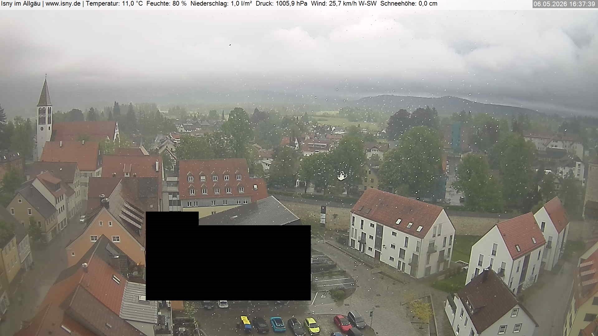Archiv Foto Webcam Isny im Allgäu - Blick auf die Kirche St. Maria