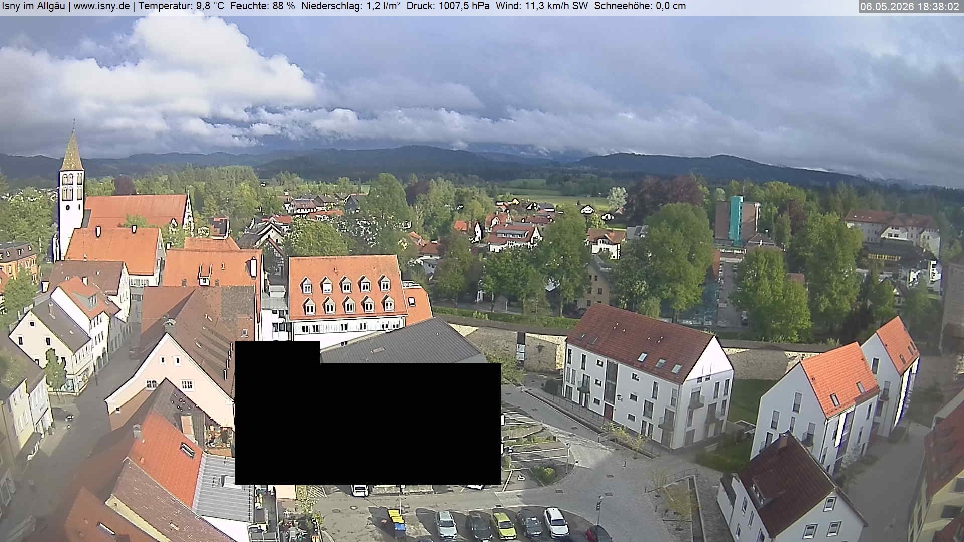 Archiv Foto Webcam Isny im Allgäu - Blick auf die Kirche St. Maria