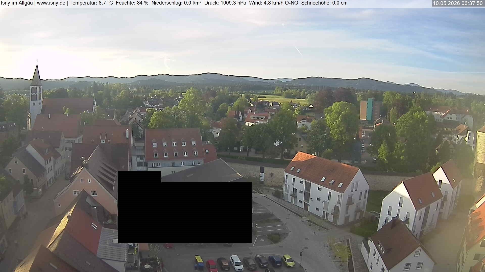Archiv Foto Webcam Isny im Allgäu - Blick auf die Kirche St. Maria