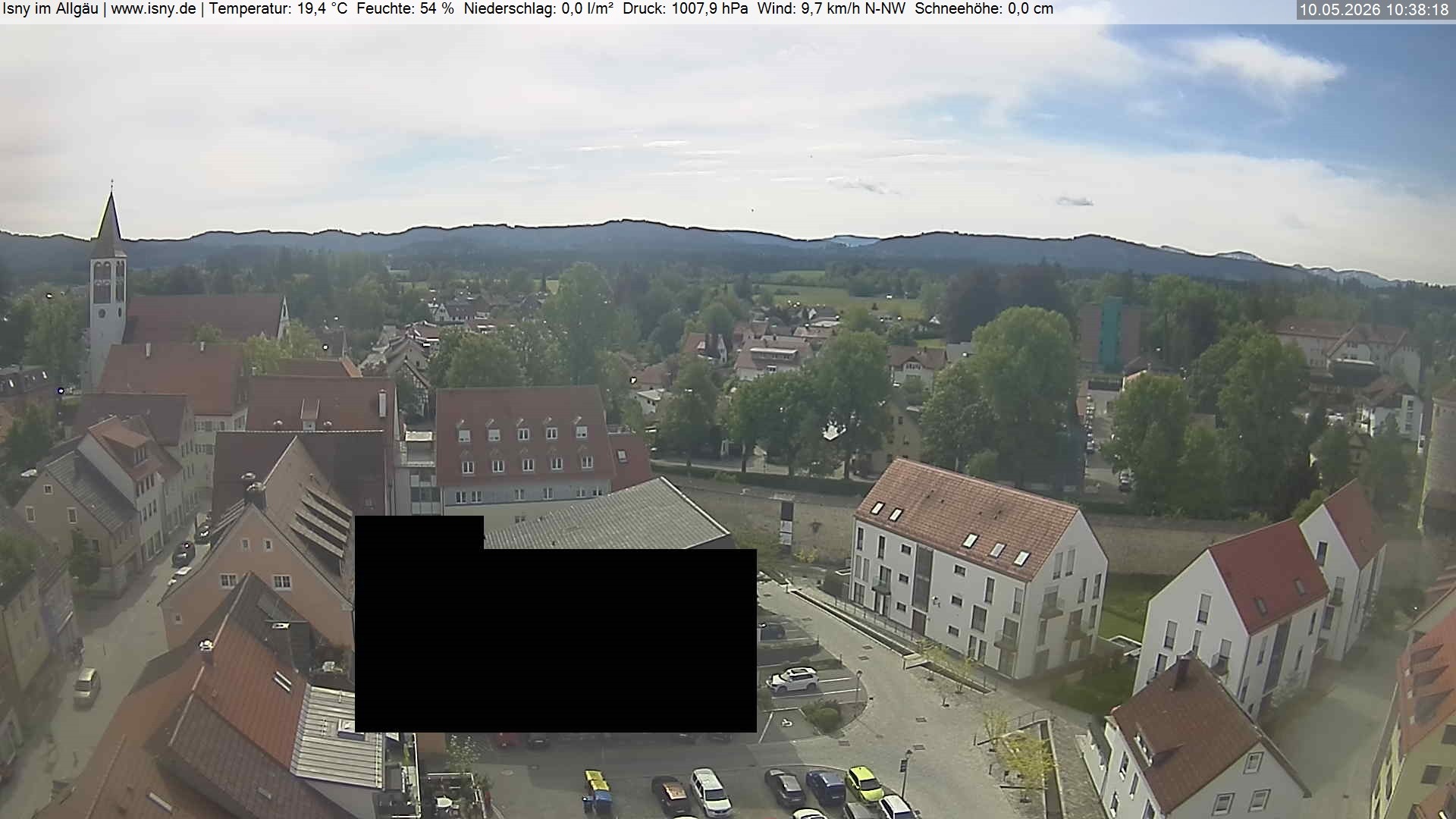 Archiv Foto Webcam Isny im Allgäu - Blick auf die Kirche St. Maria