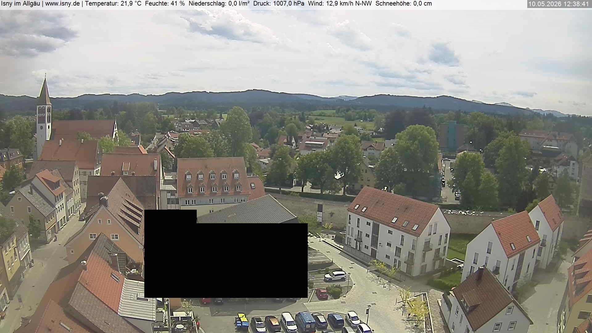 Archiv Foto Webcam Isny im Allgäu - Blick auf die Kirche St. Maria
