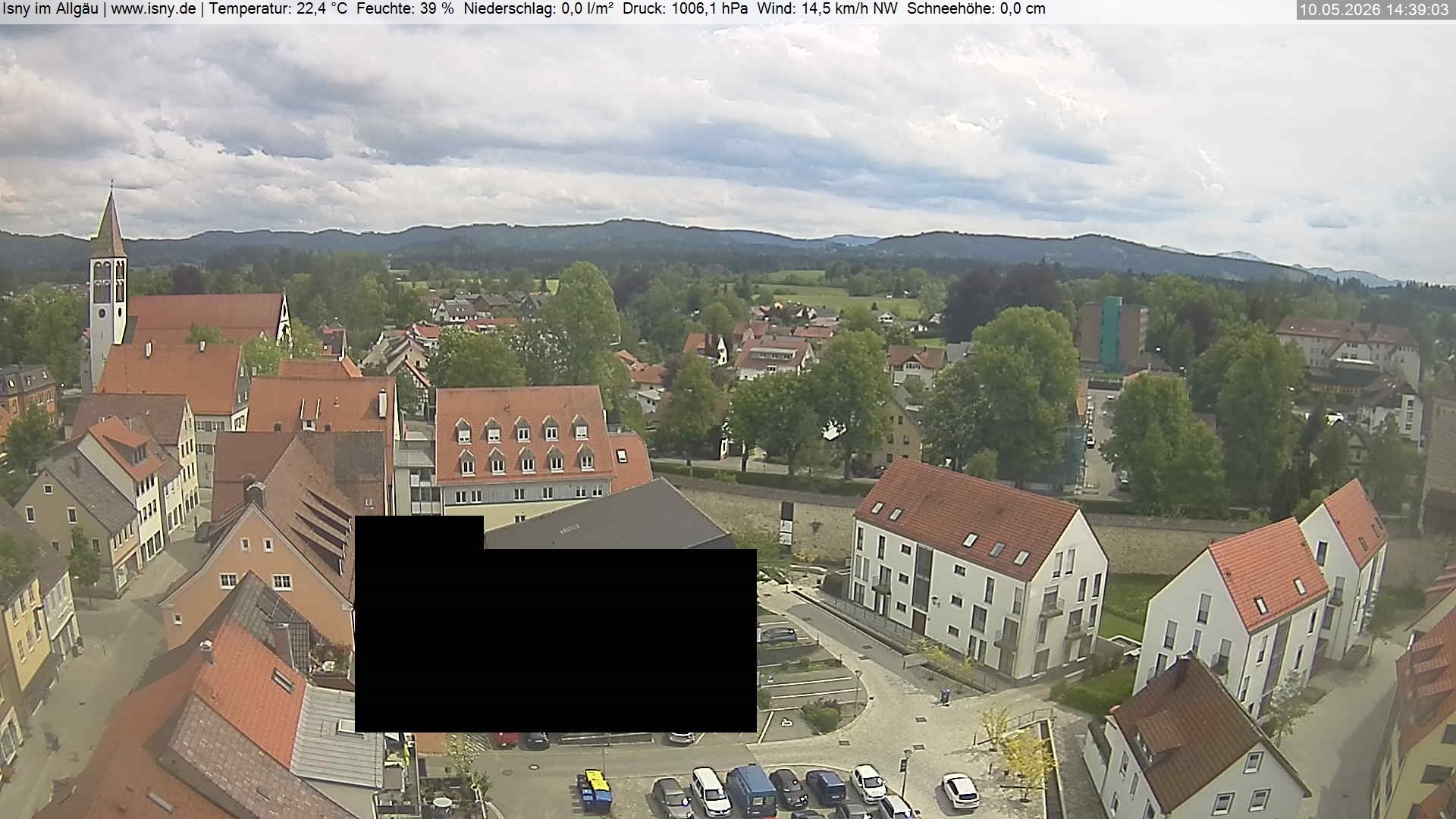 Archiv Foto Webcam Isny im Allgäu - Blick auf die Kirche St. Maria