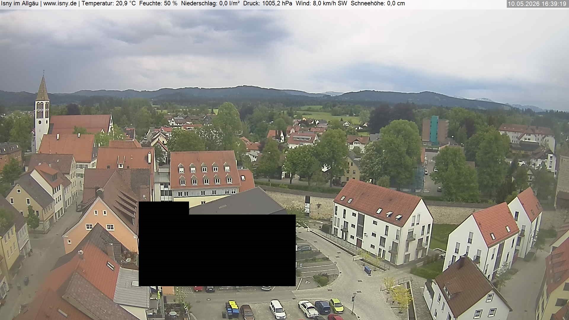 Archiv Foto Webcam Isny im Allgäu - Blick auf die Kirche St. Maria