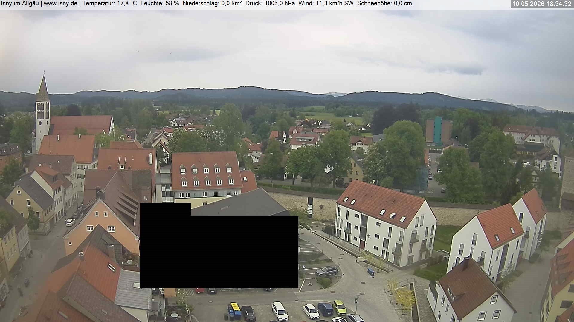 Archiv Foto Webcam Isny im Allgäu - Blick auf die Kirche St. Maria