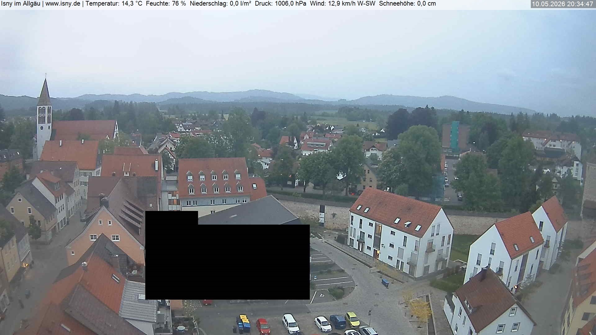 Archiv Foto Webcam Isny im Allgäu - Blick auf die Kirche St. Maria