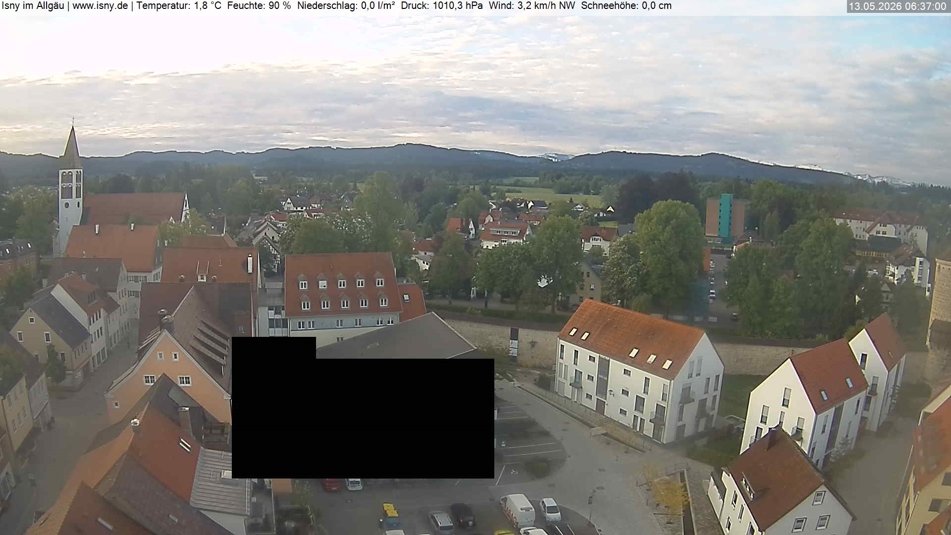 Archiv Foto Webcam Isny im Allgäu - Blick auf die Kirche St. Maria
