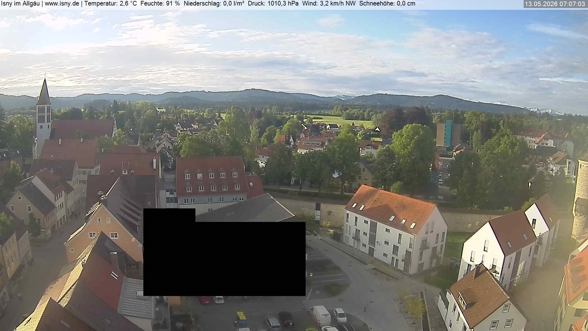 Archiv Foto Webcam Isny im Allgäu - Blick auf die Kirche St. Maria