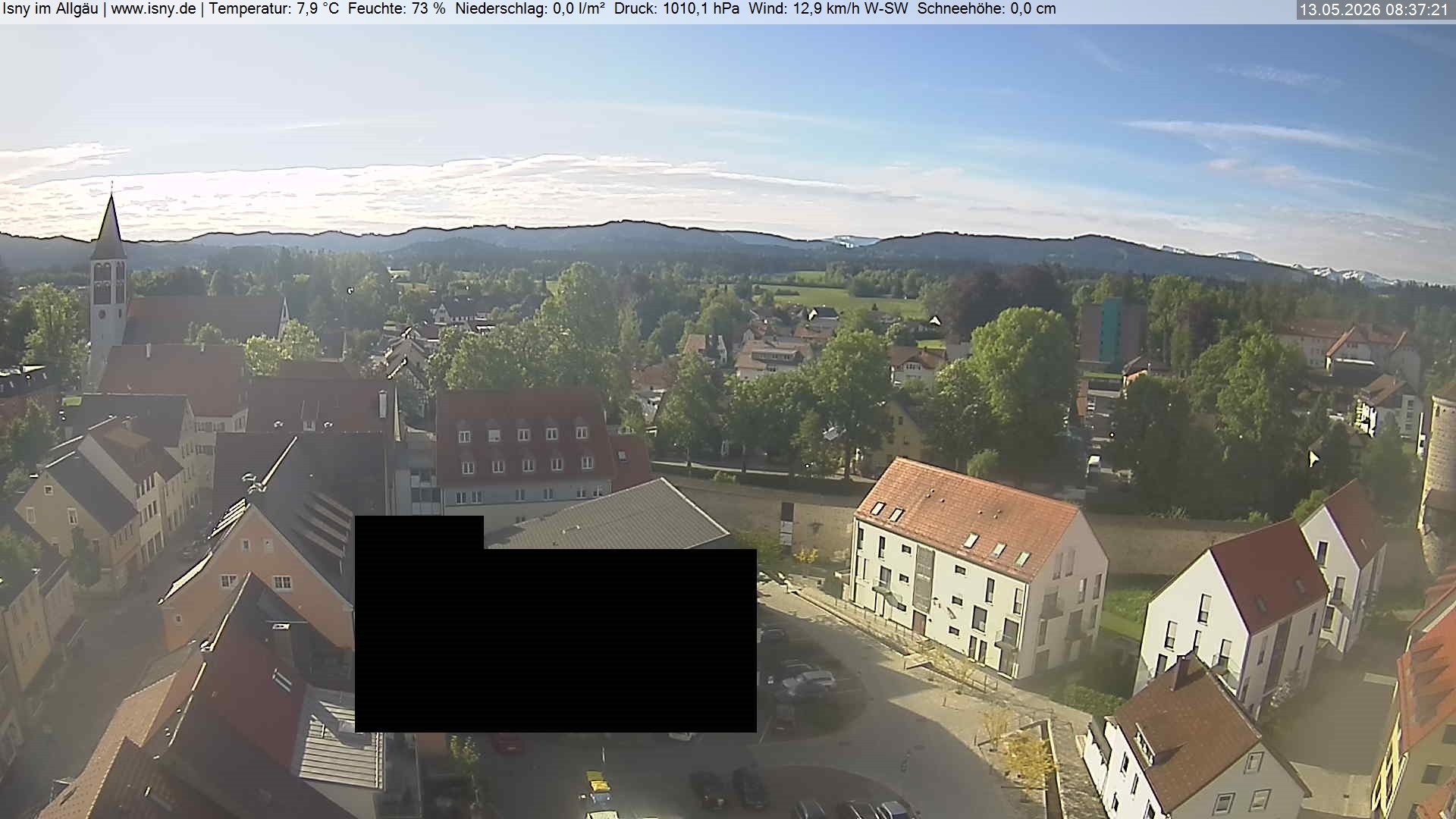Archiv Foto Webcam Isny im Allgäu - Blick auf die Kirche St. Maria