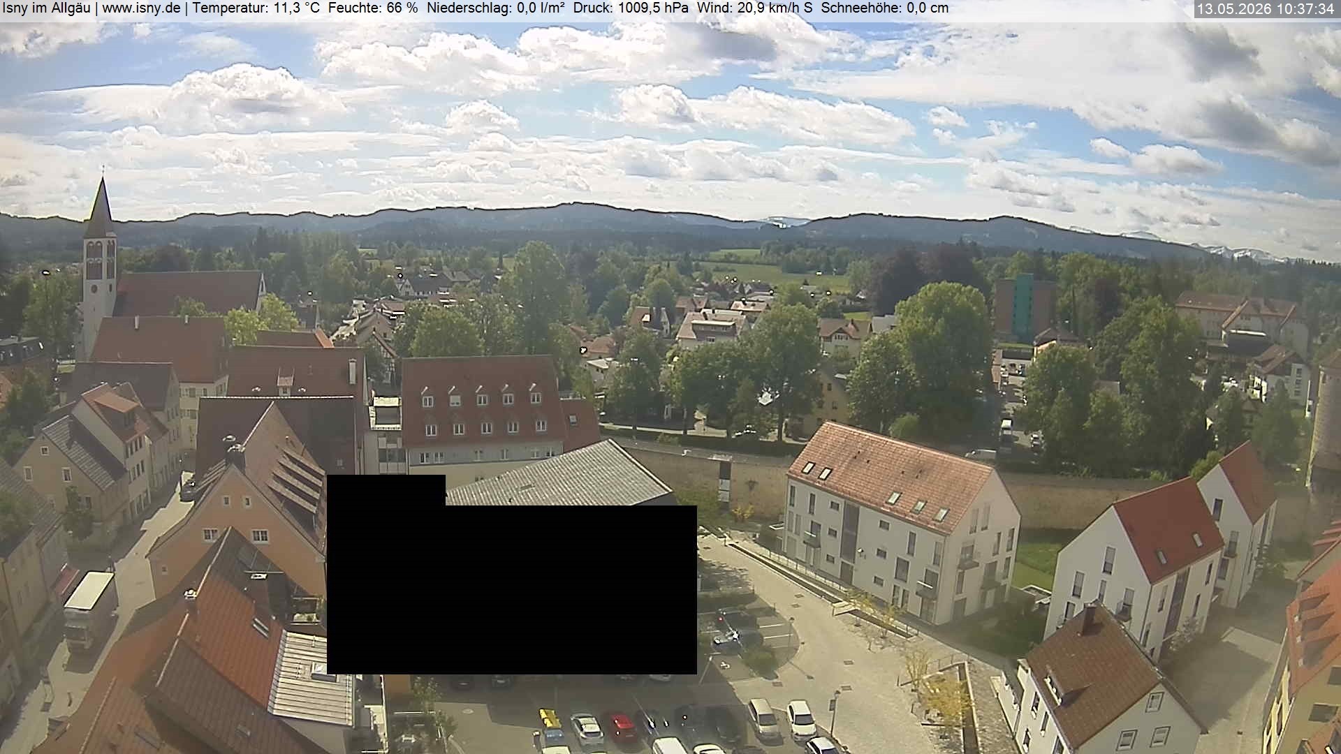 Archiv Foto Webcam Isny im Allgäu - Blick auf die Kirche St. Maria