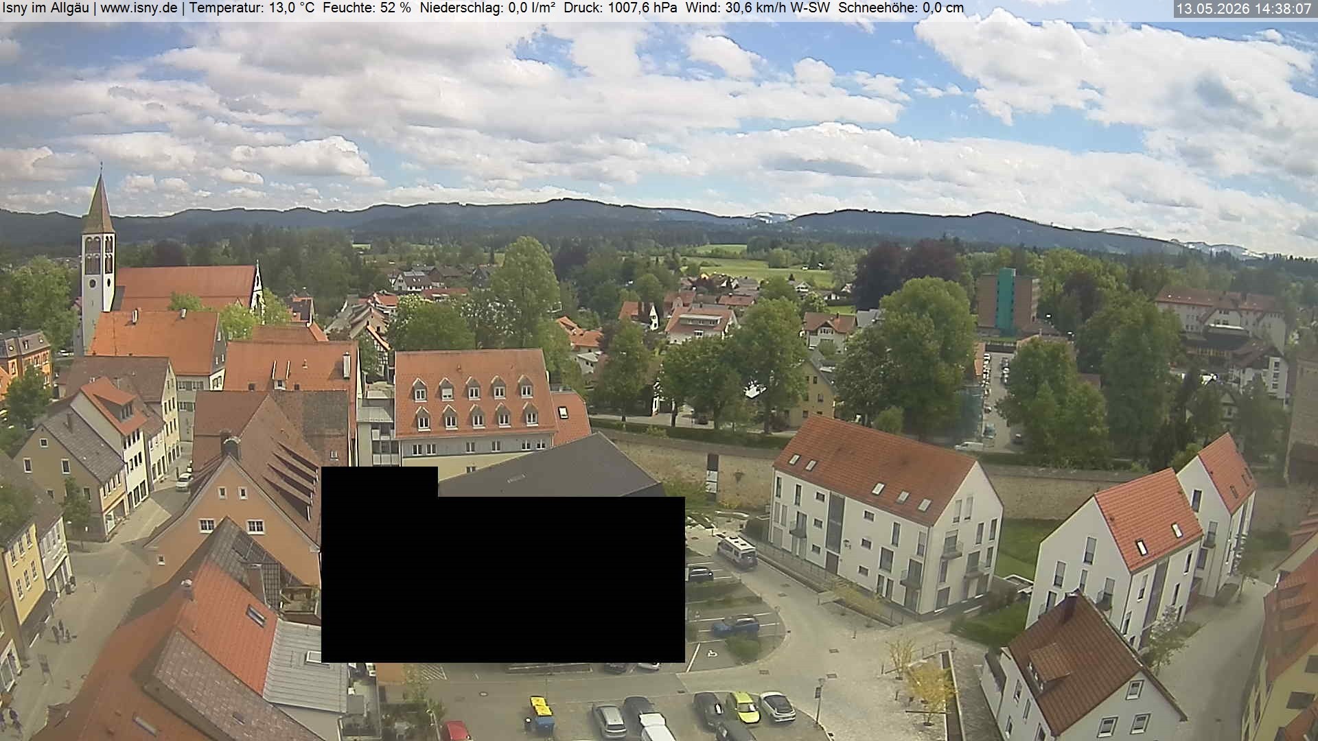 Archiv Foto Webcam Isny im Allgäu - Blick auf die Kirche St. Maria