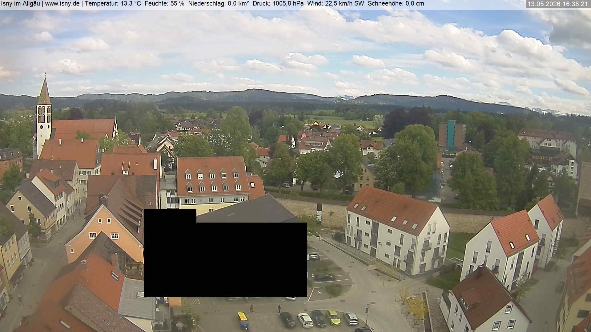 Archiv Foto Webcam Isny im Allgäu - Blick auf die Kirche St. Maria