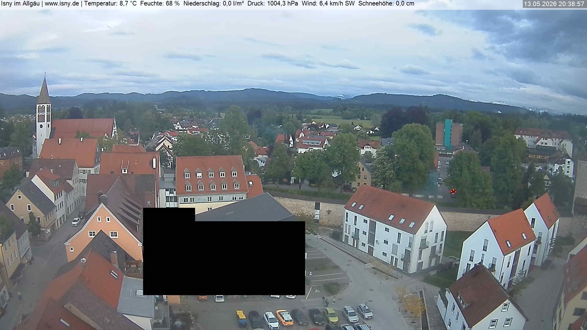 Archiv Foto Webcam Isny im Allgäu - Blick auf die Kirche St. Maria