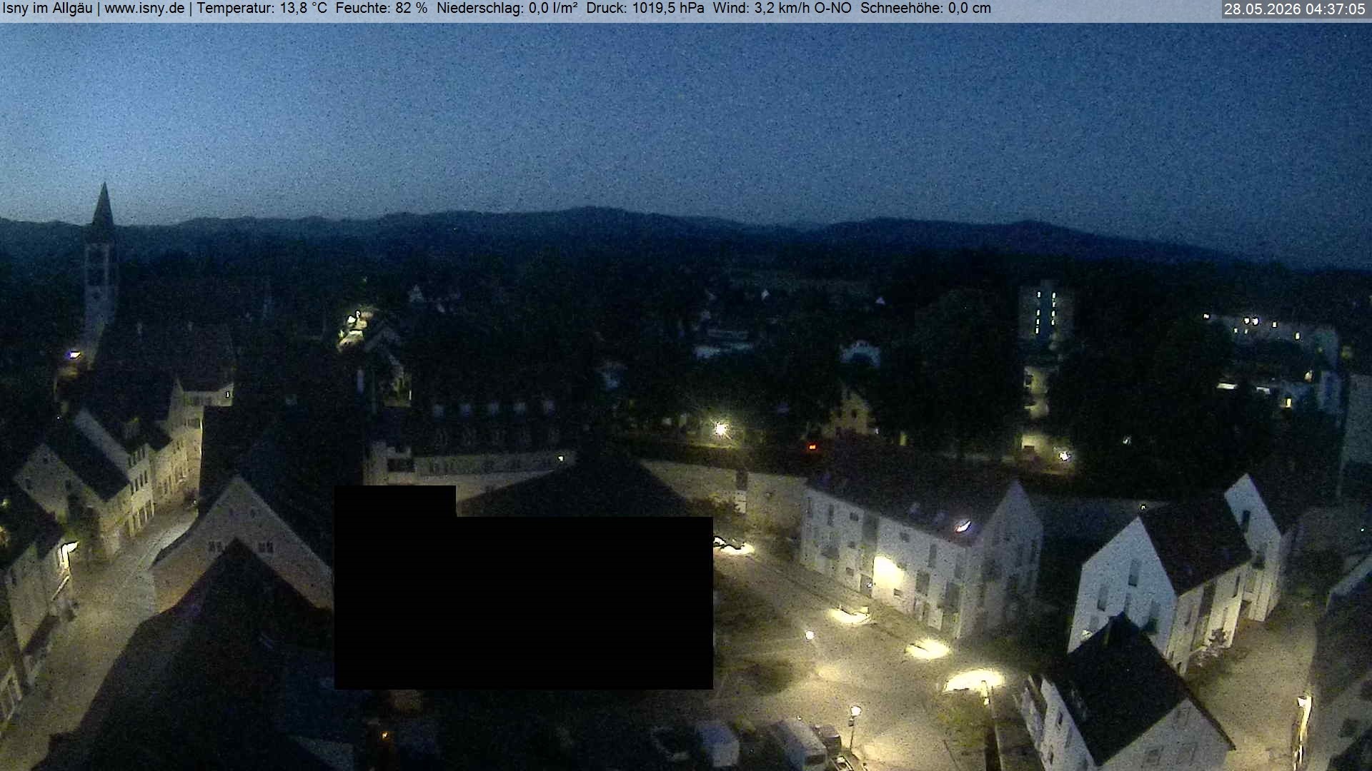 Archived image Webcam Isny - Allgäu - View to St. Mary Church