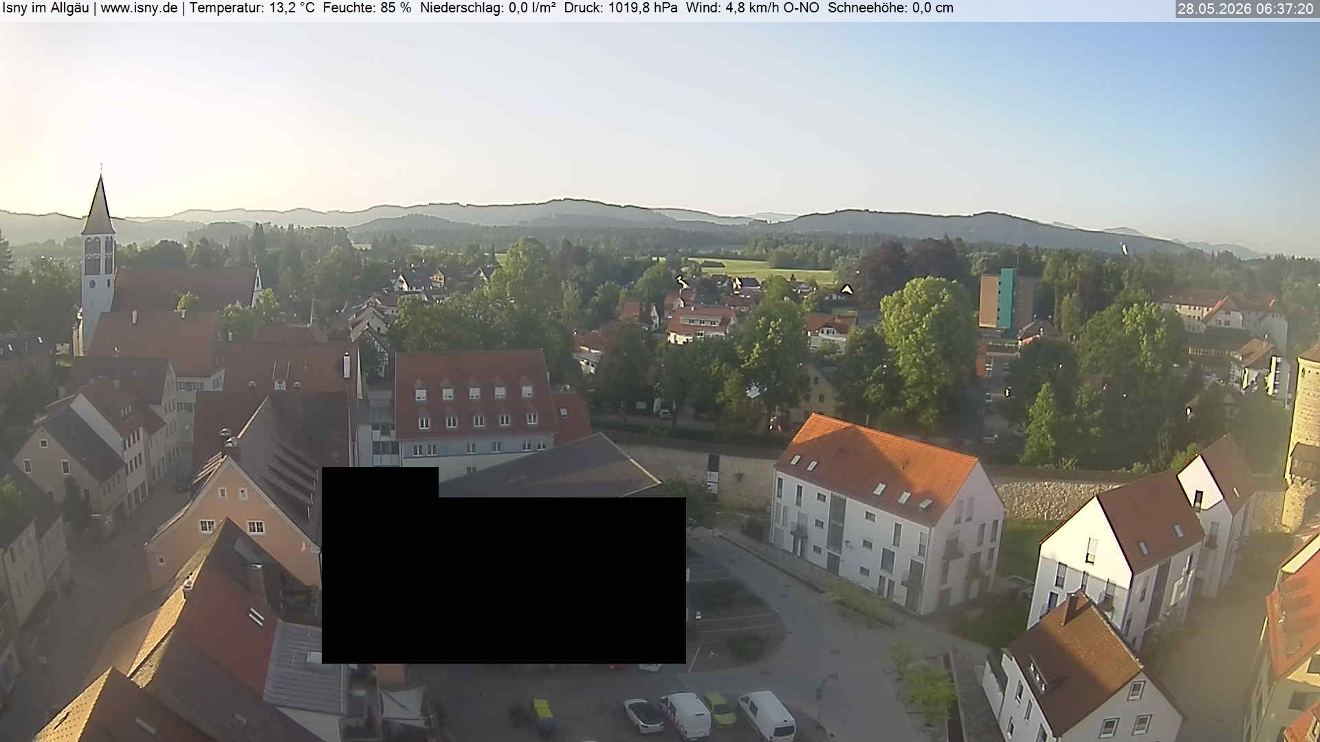 Archived image Webcam Isny - Allgäu - View to St. Mary Church