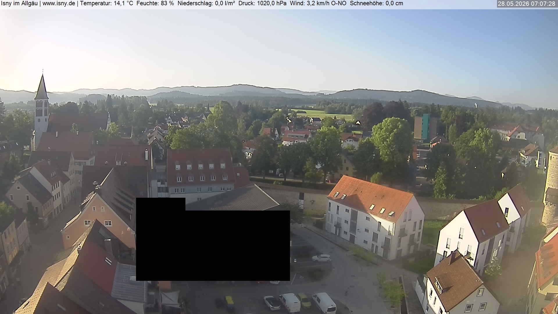Archived image Webcam Isny - Allgäu - View to St. Mary Church