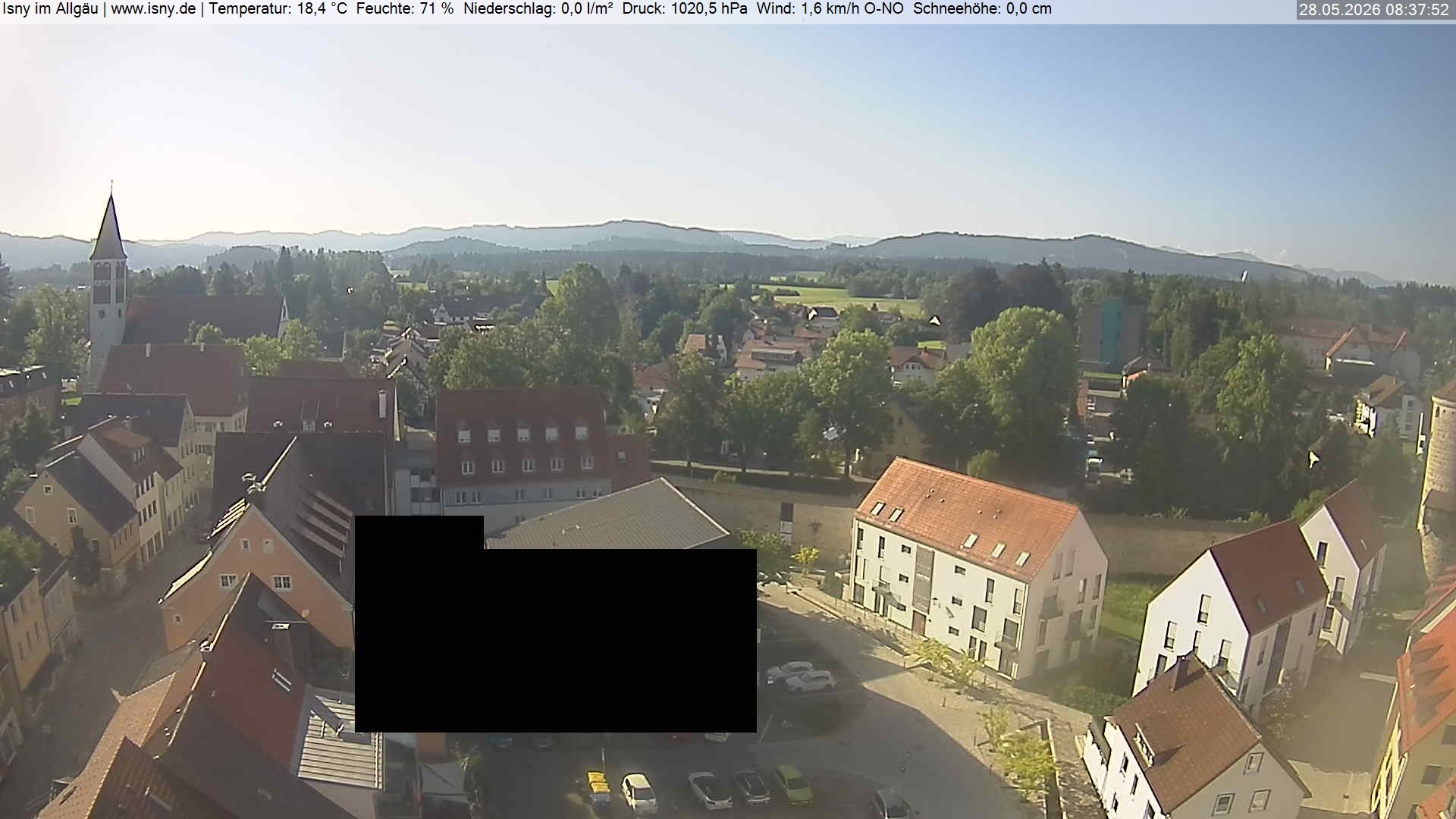 Archived image Webcam Isny - Allgäu - View to St. Mary Church