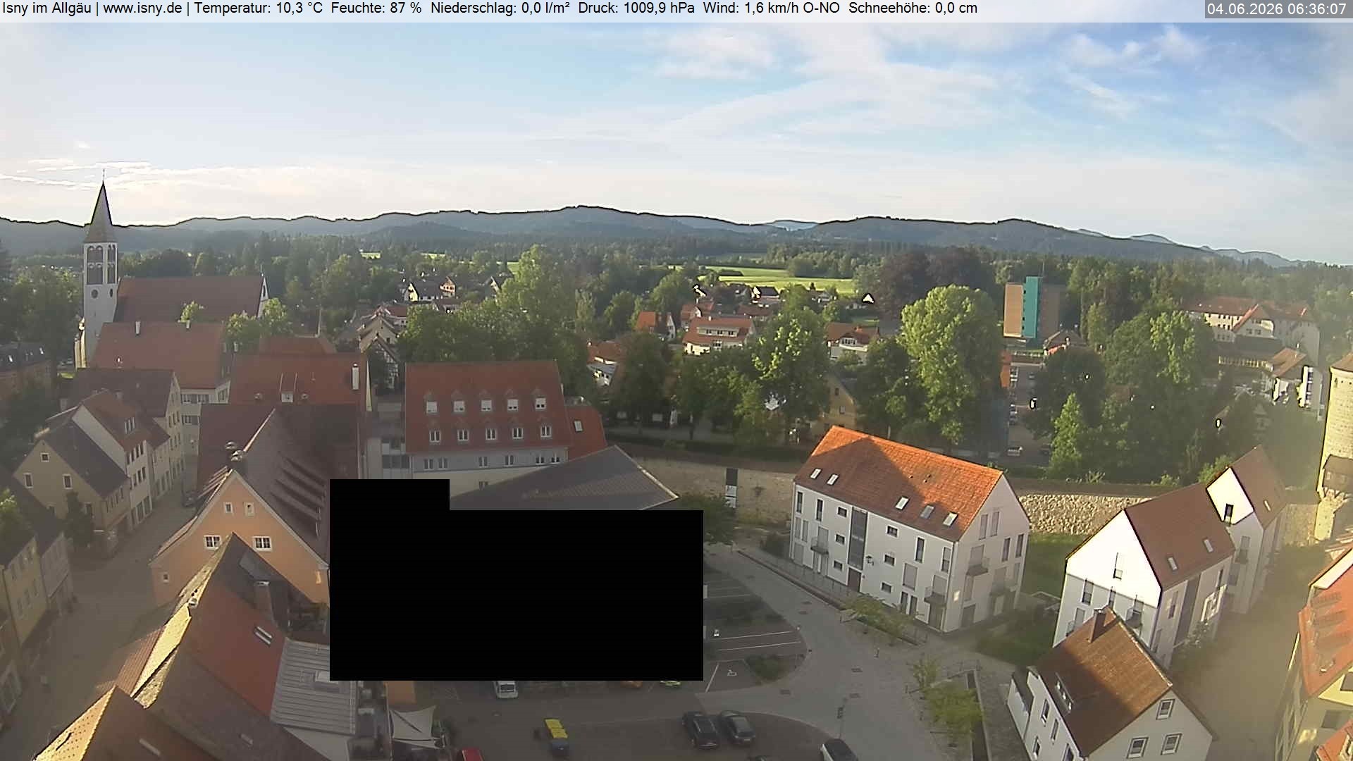 Archiv Foto Webcam Isny im Allgäu - Blick auf die Kirche St. Maria