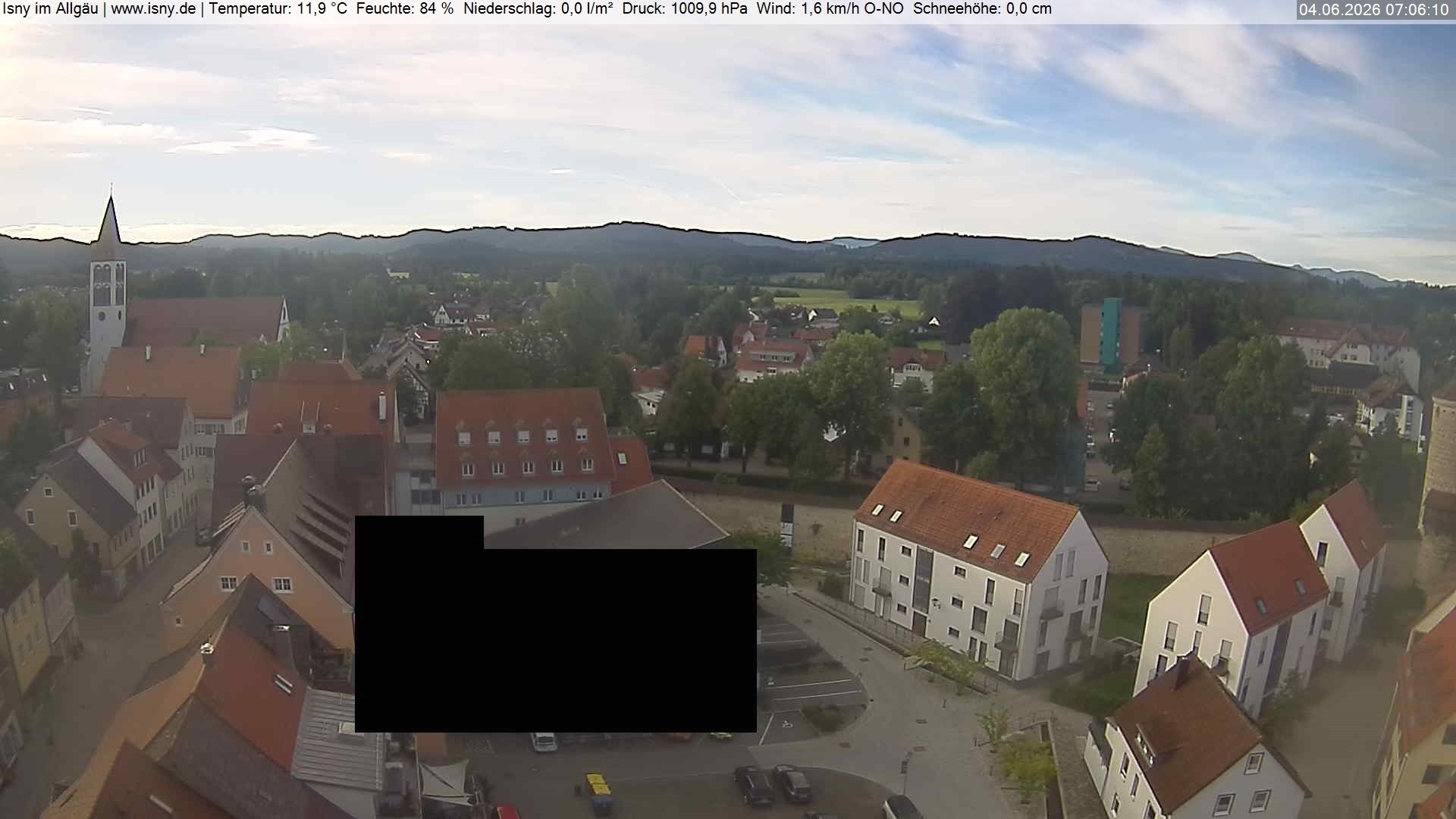 Archiv Foto Webcam Isny im Allgäu - Blick auf die Kirche St. Maria