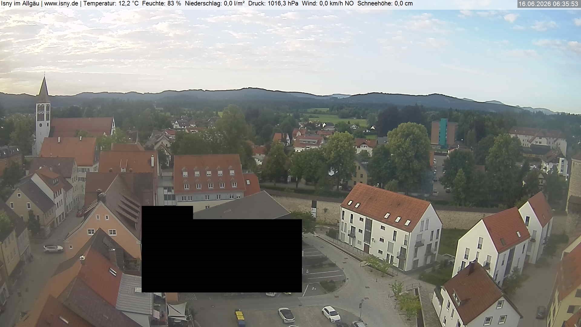 Archiv Foto Webcam Isny im Allgäu - Blick auf die Kirche St. Maria