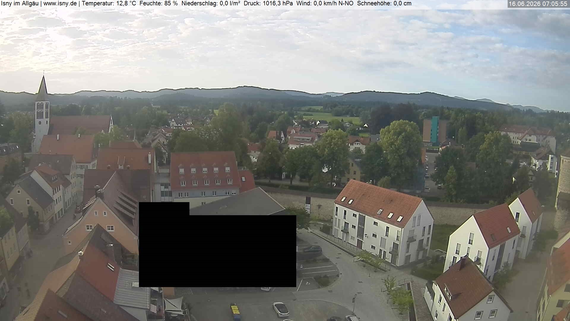 Archiv Foto Webcam Isny im Allgäu - Blick auf die Kirche St. Maria